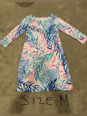 Lilly Pulitzer Multicolor Coral Reef Print Dress - Blue Pink Teal